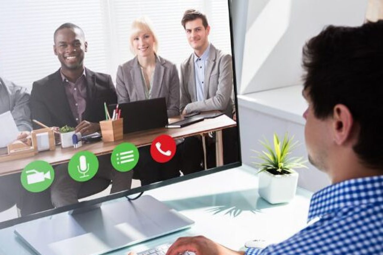 Virtual presentations_man on video conference